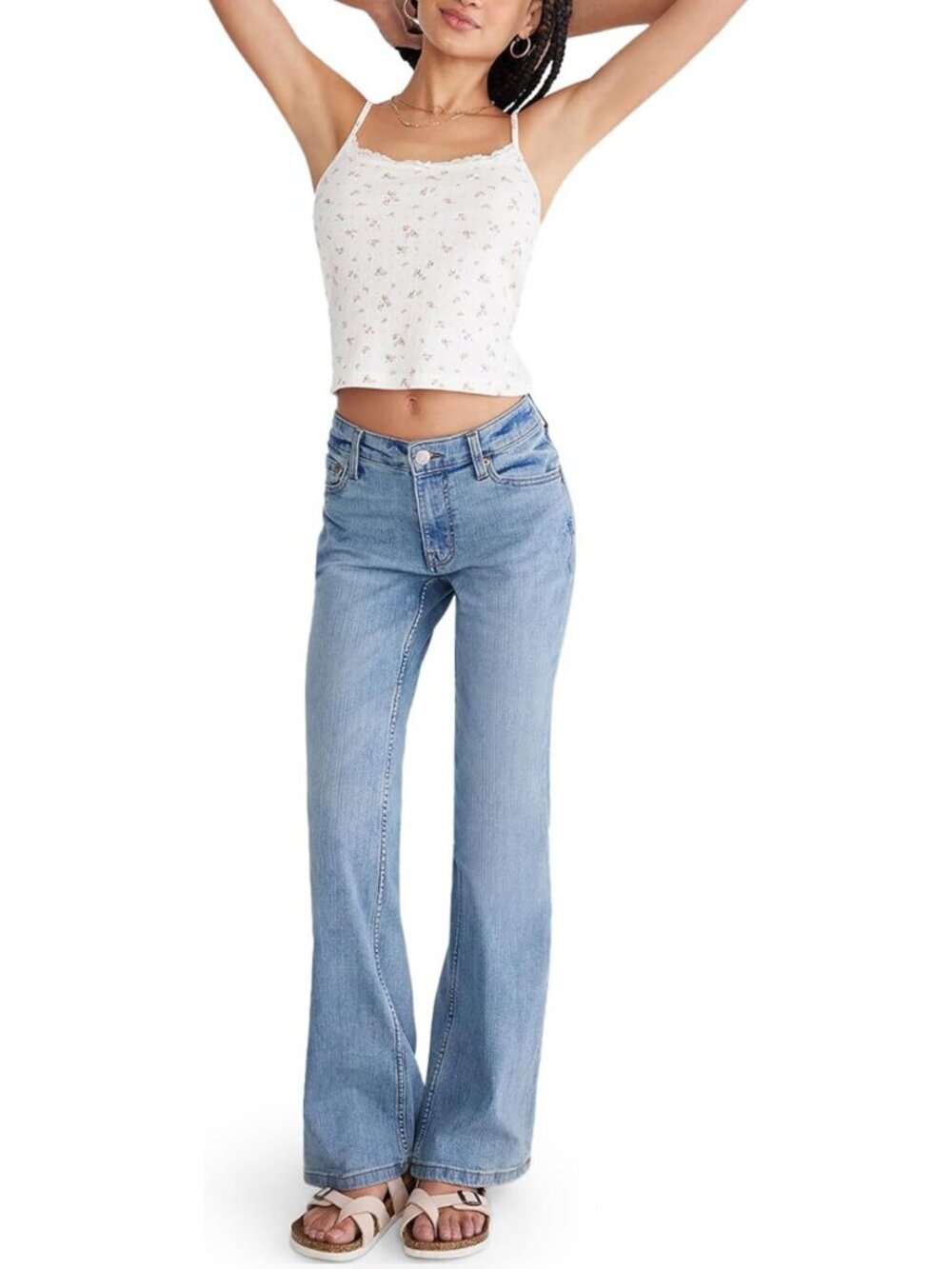 Women's Mid Rise Flare Jeans - Stylish Casual Denim for Everyday Wear